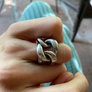 DKNY Steel Chunky Chain-Link Ring